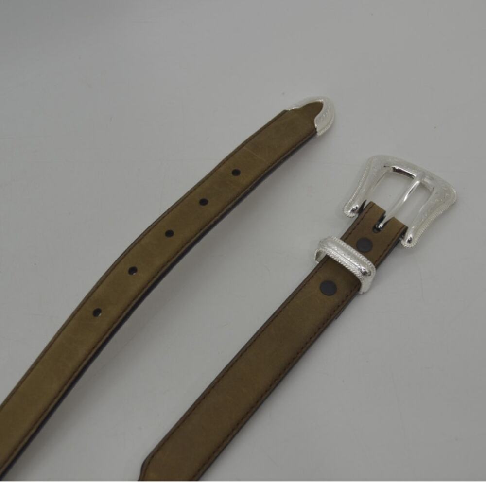 3D Western Brown Leather Belt Cowgirl Size 32 Heart Conchos - Picture 4 of 11